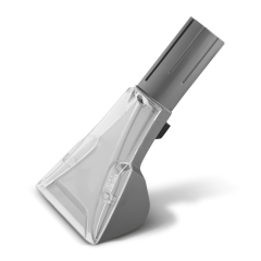 Upholstery nozzle for insertion into spray/vacuum gun for Puzzi